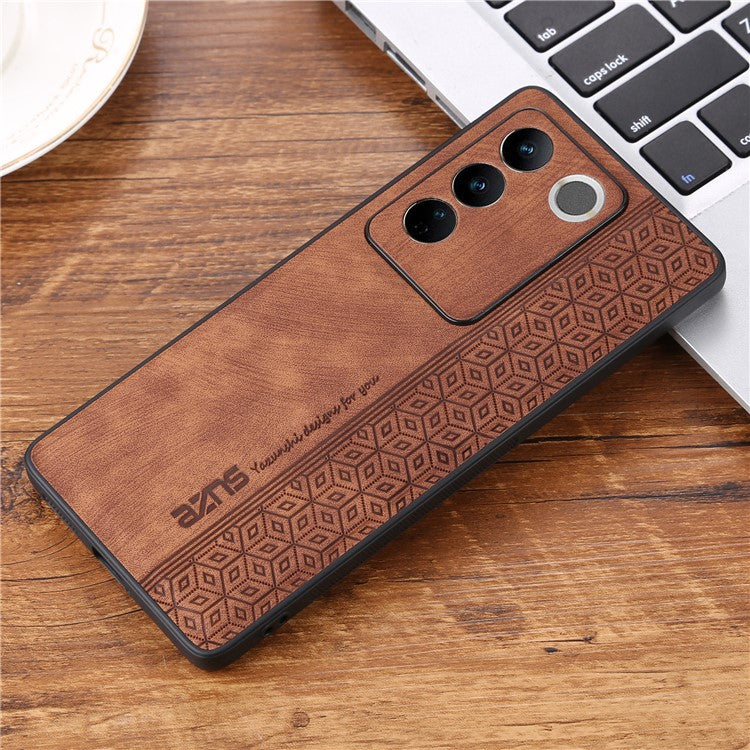 AZNS For vivo S16e 5G Imprinted Pattern Phone Case Bump Proof PU Leather Coated TPU Back Cover - Brown