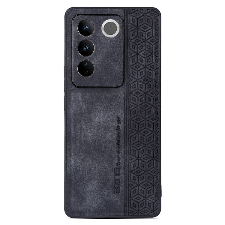 AZNS For vivo S16e 5G Imprinted Pattern Phone Case Bump Proof PU Leather Coated TPU Back Cover - Black