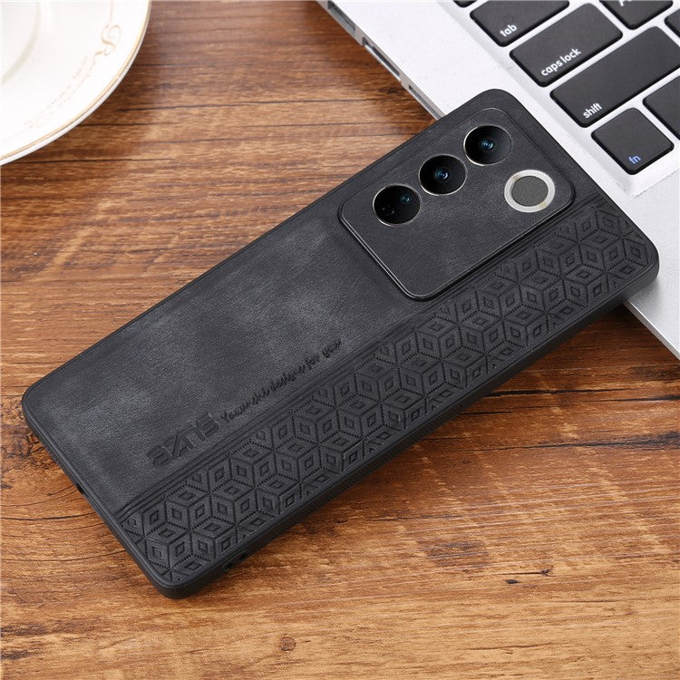 AZNS For vivo S16e 5G Imprinted Pattern Phone Case Bump Proof PU Leather Coated TPU Back Cover - Black