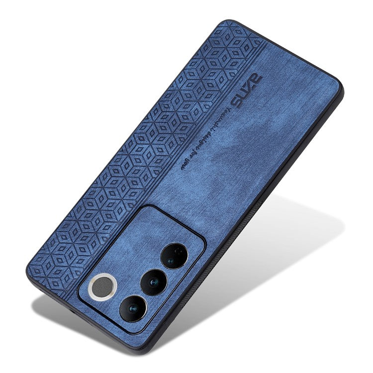 AZNS For vivo S16e 5G Imprinted Pattern Phone Case Bump Proof PU Leather Coated TPU Back Cover - Blue