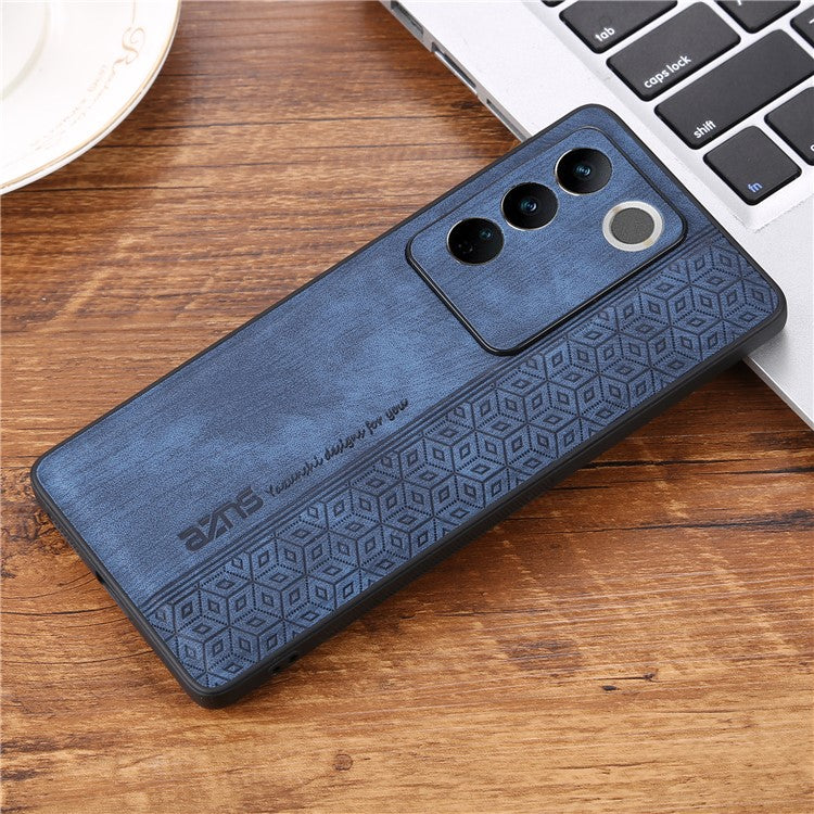 AZNS For vivo S16e 5G Imprinted Pattern Phone Case Bump Proof PU Leather Coated TPU Back Cover - Blue