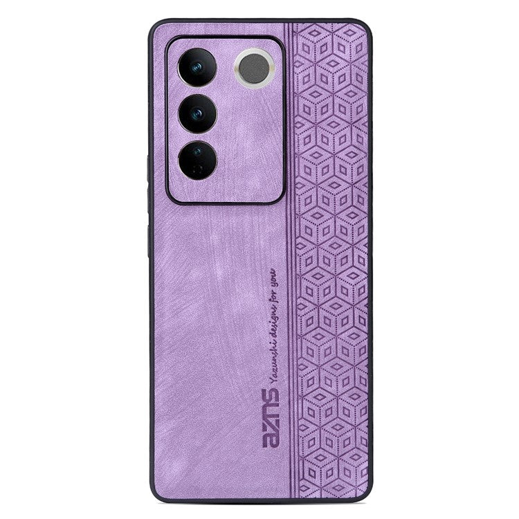 AZNS For vivo S16e 5G Imprinted Pattern Phone Case Bump Proof PU Leather Coated TPU Back Cover - Purple