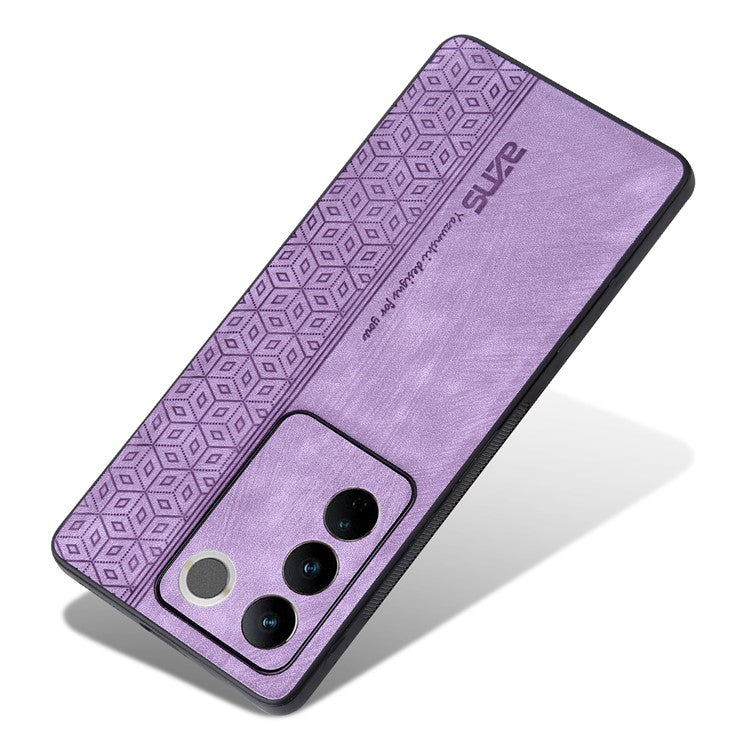 AZNS For vivo S16e 5G Imprinted Pattern Phone Case Bump Proof PU Leather Coated TPU Back Cover - Purple