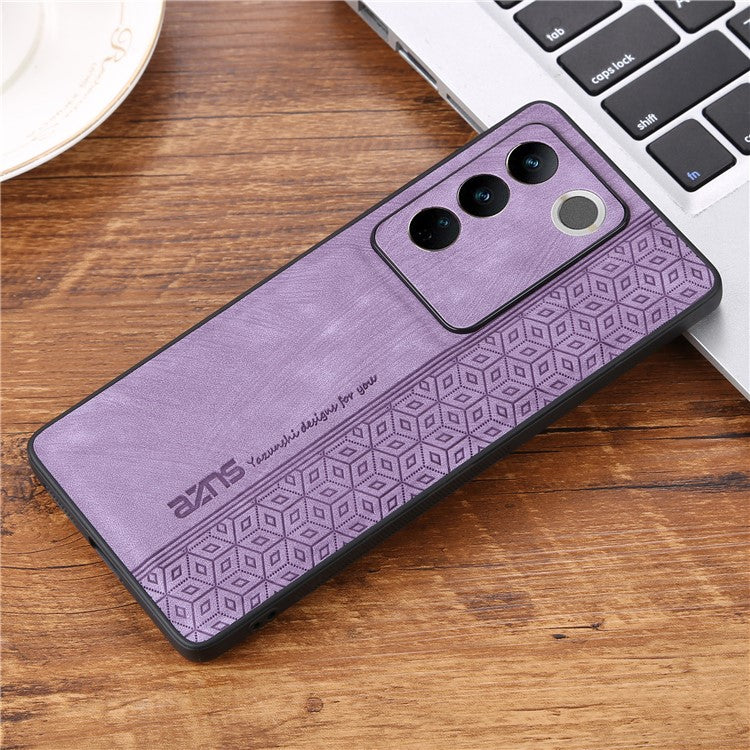 AZNS For vivo S16e 5G Imprinted Pattern Phone Case Bump Proof PU Leather Coated TPU Back Cover - Purple