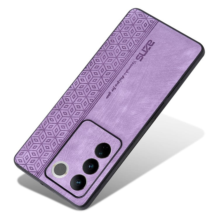 AZNS For vivo S16 / S16 Pro Anti-fall Imprinted Pattern Phone Case PU Leather Coated TPU Back Cover - Purple