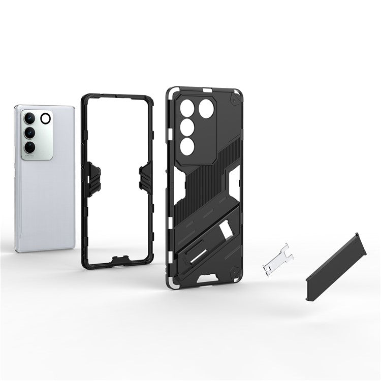 Mobile Phone Cover For vivo S16 Pro, Kickstand Protective Anti-scratch Phone Case - Black