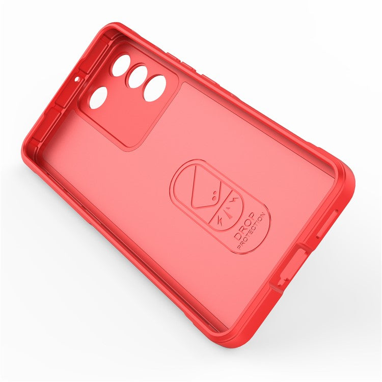 TPU Phone Case for vivo S16e 5G, Drop-proof Rugged Back Protective Phone Cover - Red