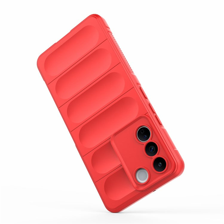 TPU Phone Case for vivo S16e 5G, Drop-proof Rugged Back Protective Phone Cover - Red