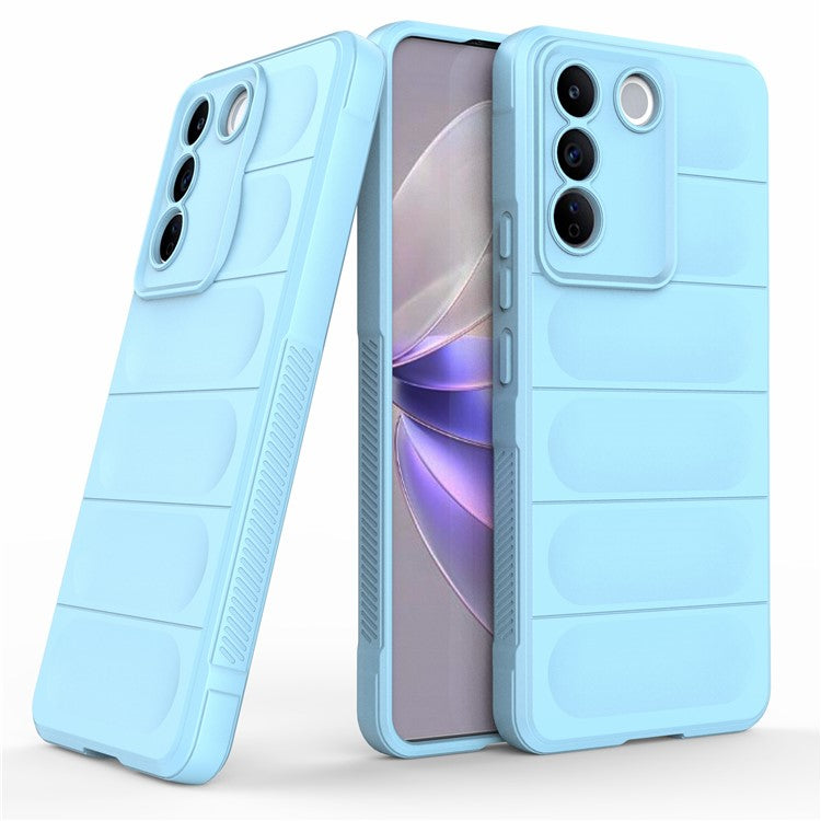 TPU Phone Case for vivo S16e 5G, Drop-proof Rugged Back Protective Phone Cover - Baby Blue