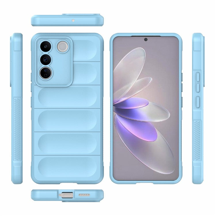 TPU Phone Case for vivo S16e 5G, Drop-proof Rugged Back Protective Phone Cover - Baby Blue