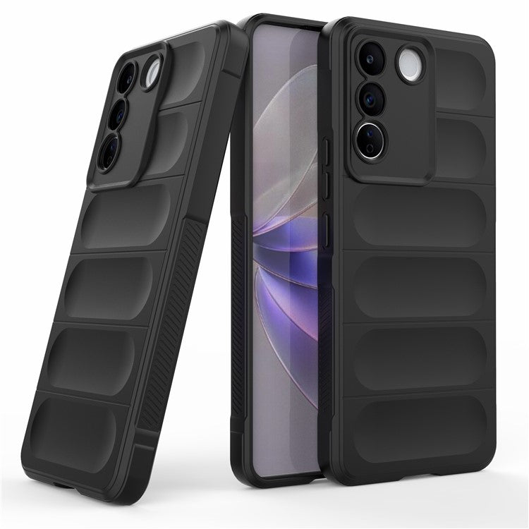 TPU Phone Case for vivo S16e 5G, Drop-proof Rugged Back Protective Phone Cover - Black