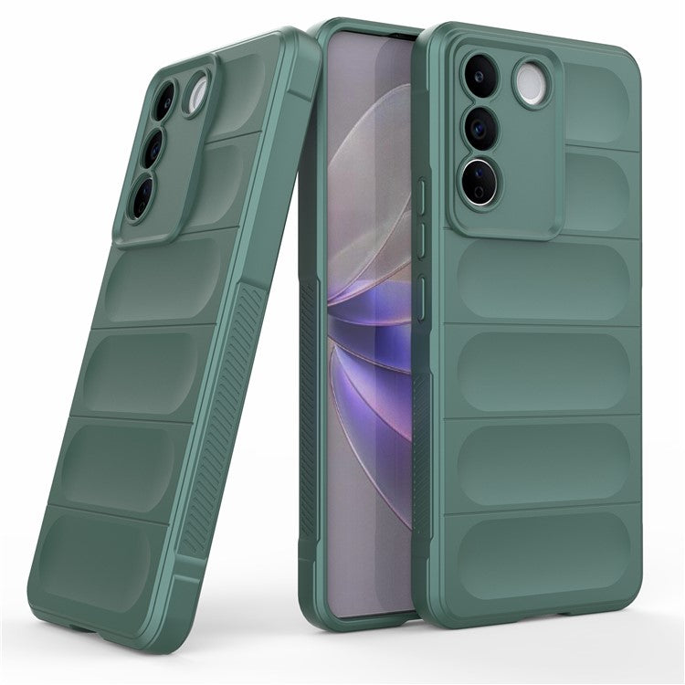 TPU Phone Case for vivo S16e 5G, Drop-proof Rugged Back Protective Phone Cover - Green