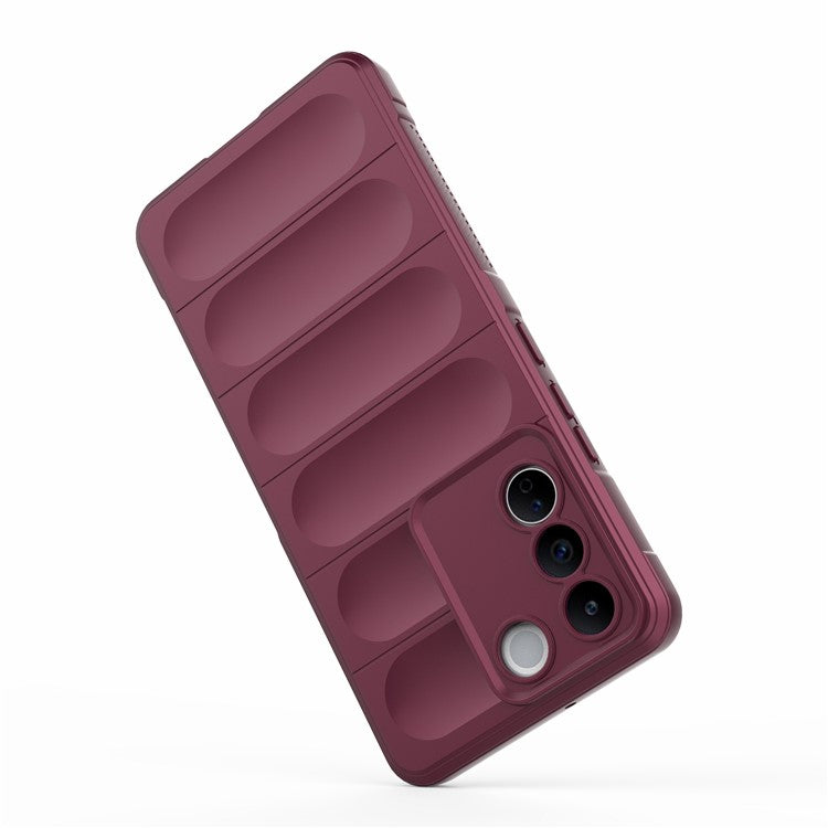 TPU Phone Case for vivo S16e 5G, Drop-proof Rugged Back Protective Phone Cover - Wine Red