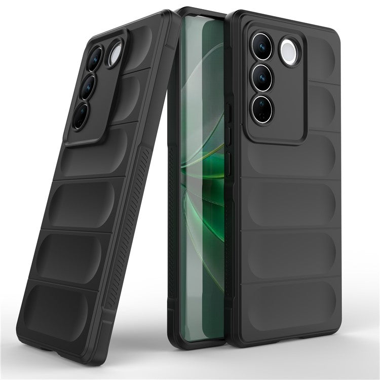 Soft TPU Phone Case for vivo S16 Pro, Anti-drop Rugged Back Phone Cover - Black