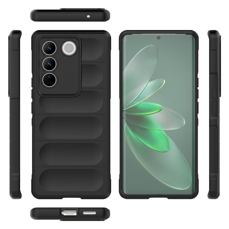 Soft TPU Phone Case for vivo S16 Pro, Anti-drop Rugged Back Phone Cover - Black