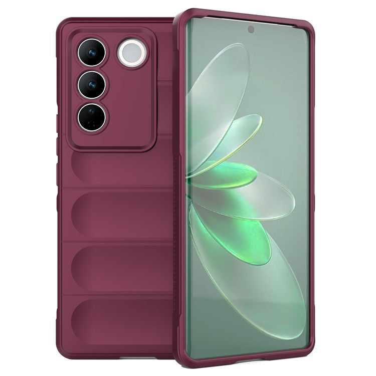 Soft TPU Phone Case for vivo S16 Pro, Anti-drop Rugged Back Phone Cover - Wine Red