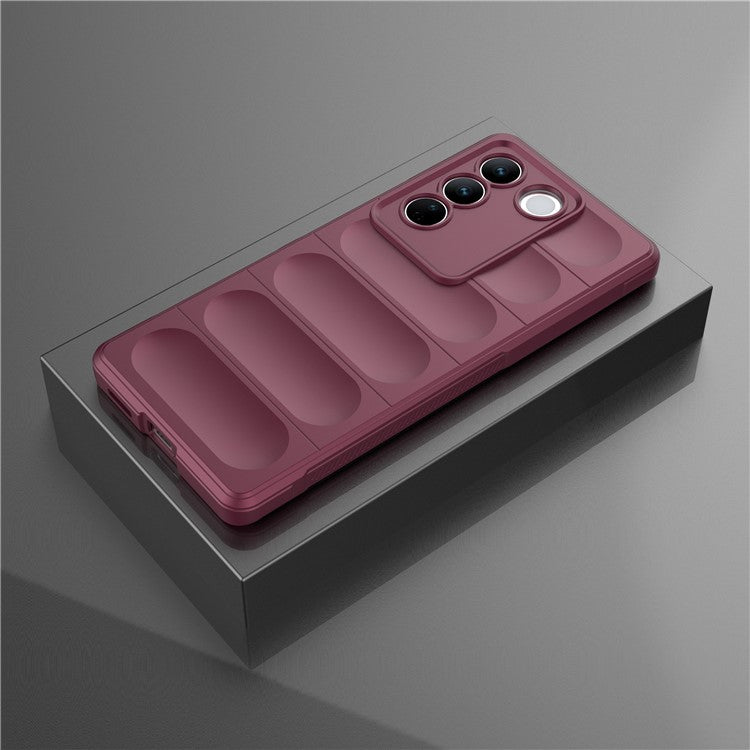 Soft TPU Phone Case for vivo S16 Pro, Anti-drop Rugged Back Phone Cover - Wine Red