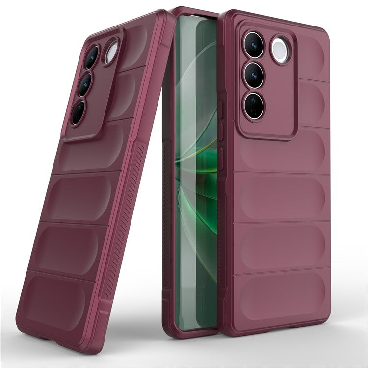 Soft TPU Phone Case for vivo S16 Pro, Anti-drop Rugged Back Phone Cover - Wine Red