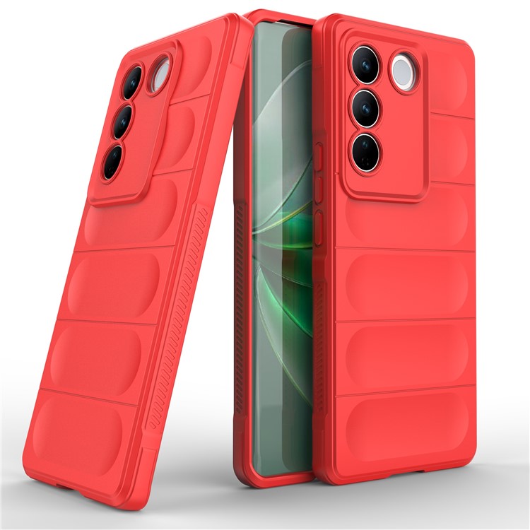 Soft TPU Phone Case for vivo S16 Pro, Anti-drop Rugged Back Phone Cover - Red