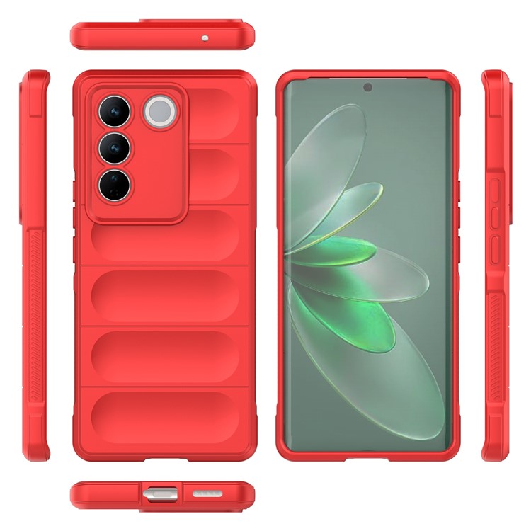 Soft TPU Phone Case for vivo S16 Pro, Anti-drop Rugged Back Phone Cover - Red