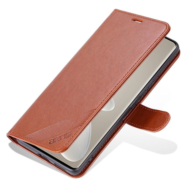 AZNS Leather Wallet Case for vivo S16 / S16 Pro, Stand Anti-drop Cell Phone Cover - Brown