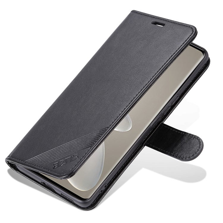 AZNS Leather Wallet Case for vivo S16 / S16 Pro, Stand Anti-drop Cell Phone Cover - Black