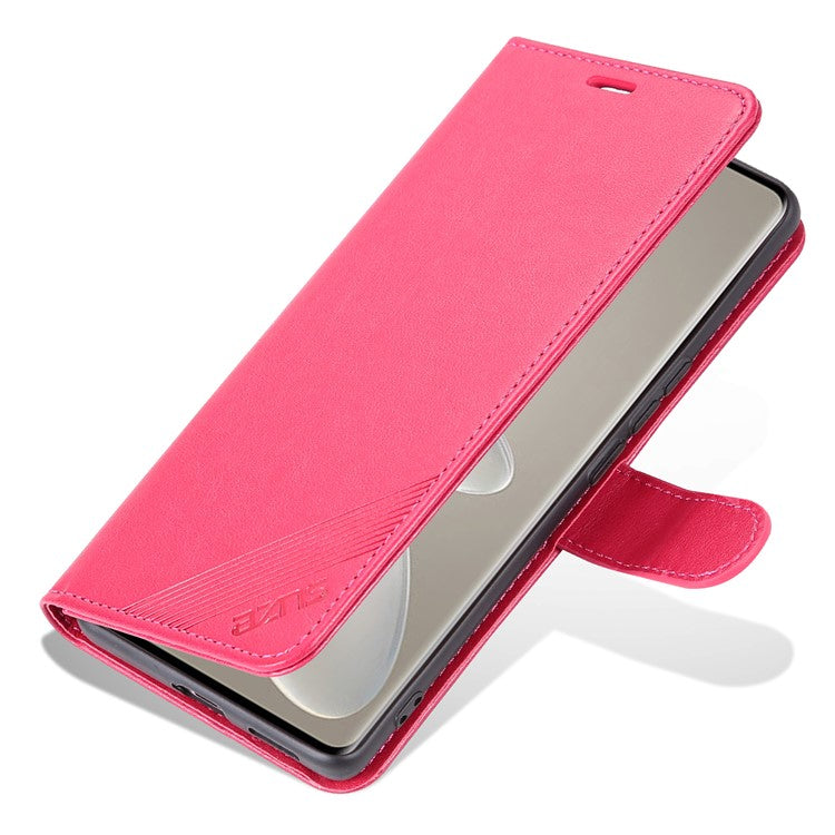 AZNS Leather Wallet Case for vivo S16 / S16 Pro, Stand Anti-drop Cell Phone Cover - Red