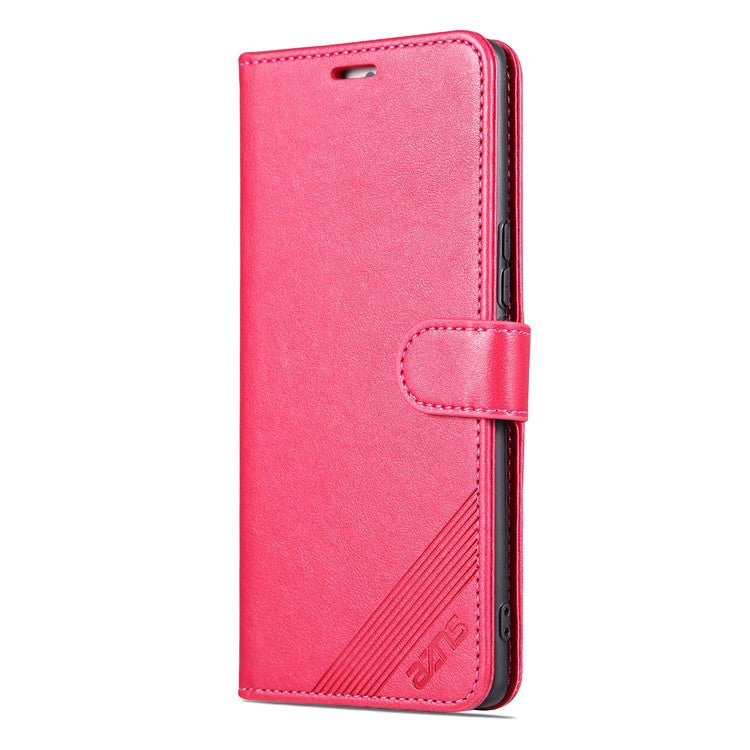 AZNS Leather Wallet Case for vivo S16 / S16 Pro, Stand Anti-drop Cell Phone Cover - Red