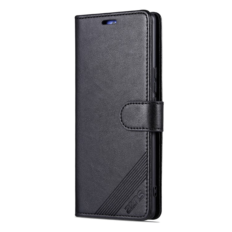 AZNS Mobile Phone Case for vivo S16e 5G, PU Leather Wallet Stand Phone Cover - Black