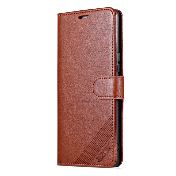 AZNS Mobile Phone Case for vivo S16e 5G, PU Leather Wallet Stand Phone Cover - Brown