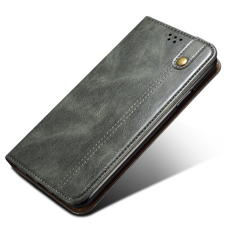 PU Leather Phone Case for vivo iQOO 11 5G, Waxy Crazy Horse Texture Stand Phone Wallet Cover - Green