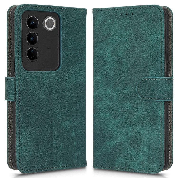 Phone Cover For vivo S16 / S16 Pro / V27 / V27 Pro RFID Blocking Flip Leather Wallet Case with Stand Anti-fall Phone Shell - Green