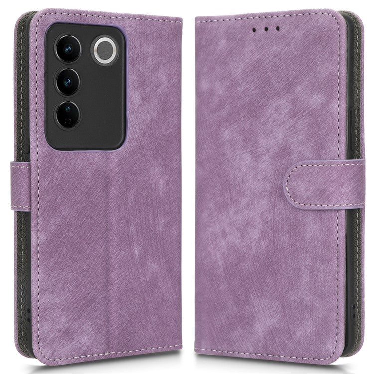 Phone Cover For vivo S16 / S16 Pro / V27 / V27 Pro RFID Blocking Flip Leather Wallet Case with Stand Anti-fall Phone Shell - Purple