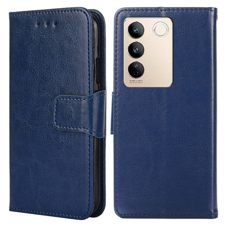 For vivo S16 / S16 Pro Textured PU Leather Wallet Protective Cover Drop-proof Phone Case - Sapphire