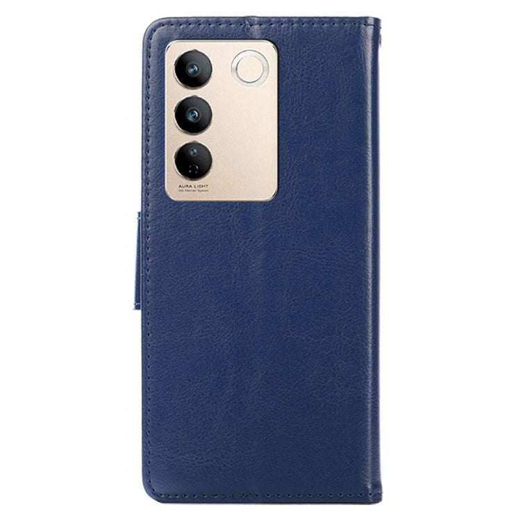 For vivo S16 / S16 Pro Textured PU Leather Wallet Protective Cover Drop-proof Phone Case - Sapphire