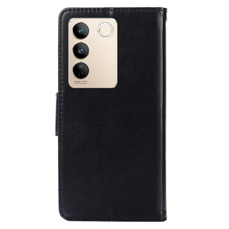 For vivo S16 / S16 Pro Textured PU Leather Wallet Protective Cover Drop-proof Phone Case - Black