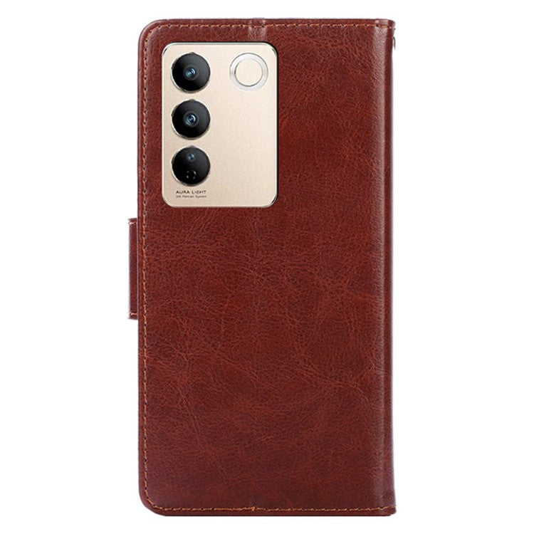 For vivo S16 / S16 Pro Textured PU Leather Wallet Protective Cover Drop-proof Phone Case - Brown