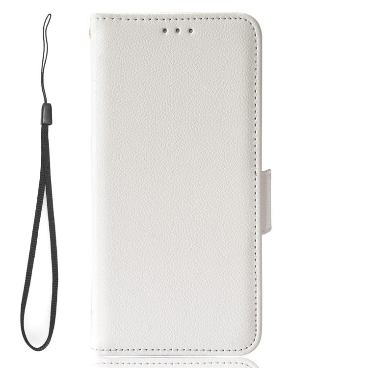 For vivo S16 / S16 Pro / V27 / V27 Pro Anti-Fingerprint Phone Case Wallet Stand Litchi Texture PU Leather Dual Magnetic Clasp Cover - White