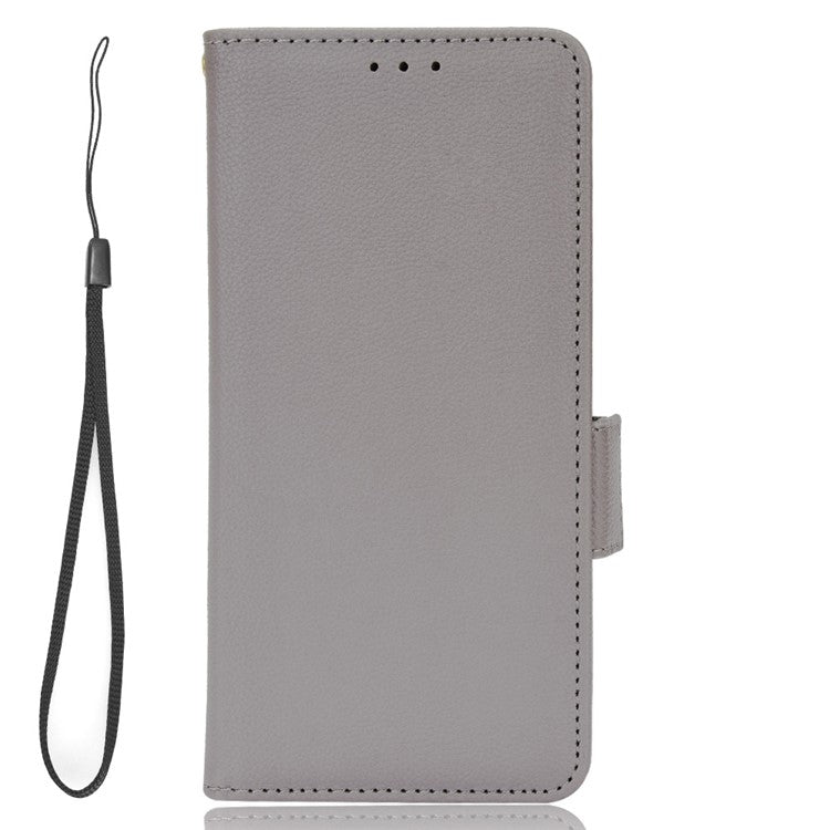 For vivo S16 / S16 Pro / V27 / V27 Pro Anti-Fingerprint Phone Case Wallet Stand Litchi Texture PU Leather Dual Magnetic Clasp Cover - Grey