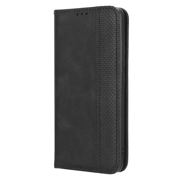 For vivo S16 / S16 Pro / V27 / V27 Pro Phone Leather Case Retro Texture Wallet Mobile Phone Cover - Black