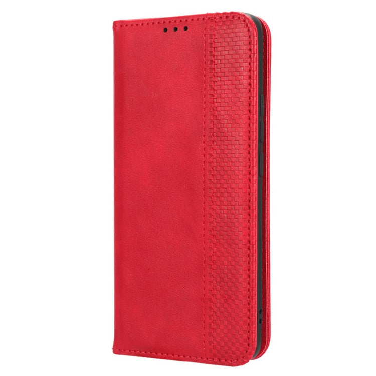 For vivo S16 / S16 Pro / V27 / V27 Pro Phone Leather Case Retro Texture Wallet Mobile Phone Cover - Red