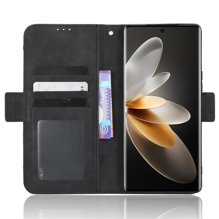 For vivo S16 / S16 Pro / V27 / V27 Pro PU Leather Phone Cover Multiple Card Slots Stand Wallet Shock-absorbing Phone Case - Black