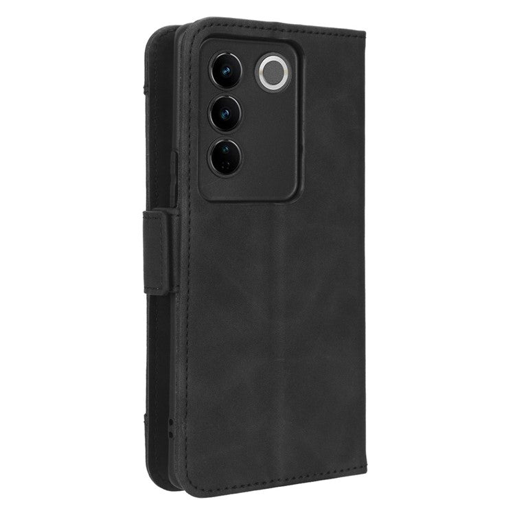 For vivo S16 / S16 Pro / V27 / V27 Pro PU Leather Phone Cover Multiple Card Slots Stand Wallet Shock-absorbing Phone Case - Black