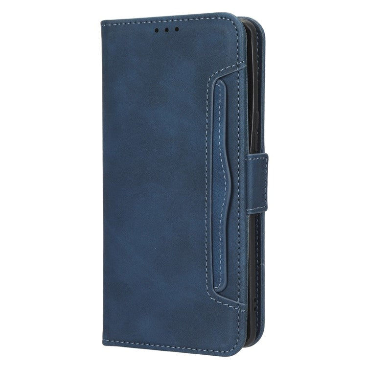 For vivo S16 / S16 Pro / V27 / V27 Pro PU Leather Phone Cover Multiple Card Slots Stand Wallet Shock-absorbing Phone Case - Blue