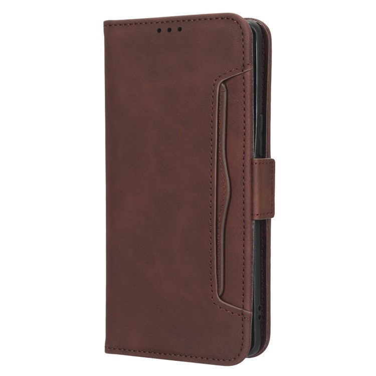 For vivo S16 / S16 Pro / V27 / V27 Pro PU Leather Phone Cover Multiple Card Slots Stand Wallet Shock-absorbing Phone Case - Brown