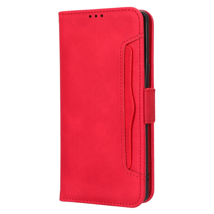 For vivo S16 / S16 Pro / V27 / V27 Pro PU Leather Phone Cover Multiple Card Slots Stand Wallet Shock-absorbing Phone Case - Red