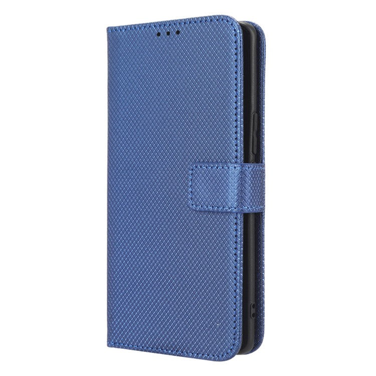 For vivo S16 / S16 Pro / V27 / V27 Pro Phone Stand Case PU Leather Diamond Texture Wallet Phone Cover - Blue