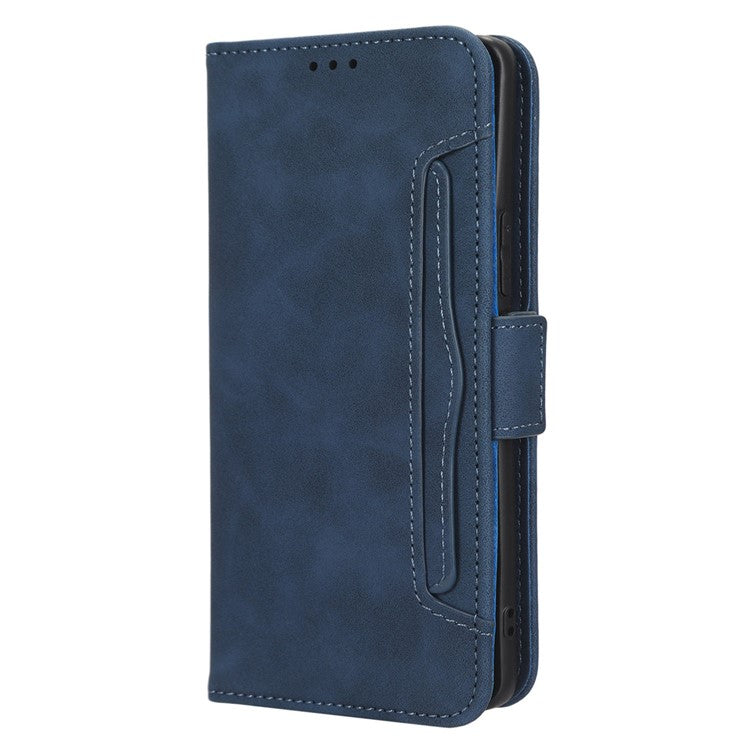 For vivo X90 Pro+ 5G PU Leather Flip Cover Multiple Card Slots Stand Wallet Phone Case - Blue