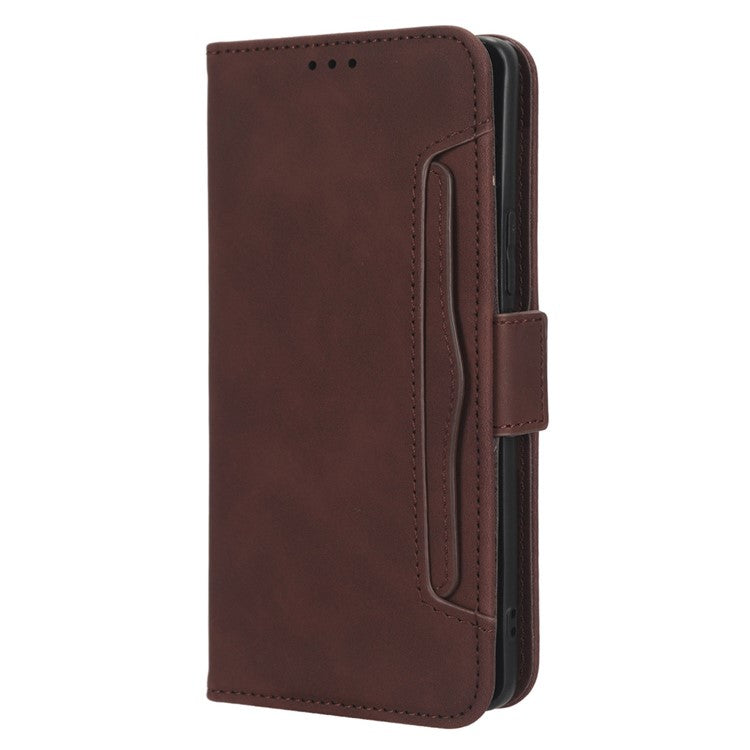 For vivo X90 Pro+ 5G PU Leather Flip Cover Multiple Card Slots Stand Wallet Phone Case - Brown