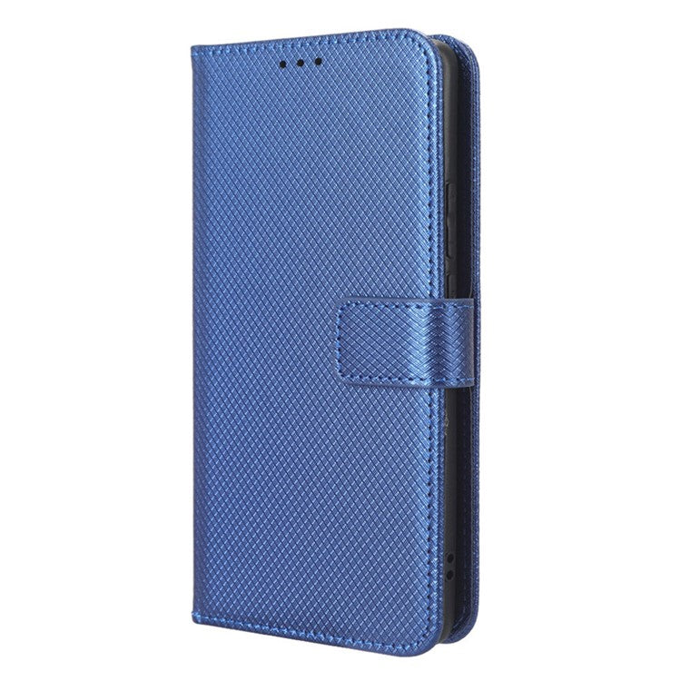 Diamond Texture Phone Leather Case for vivo X90 Pro 5G, Wallet Cell Phone Phone Stand Cover - Blue